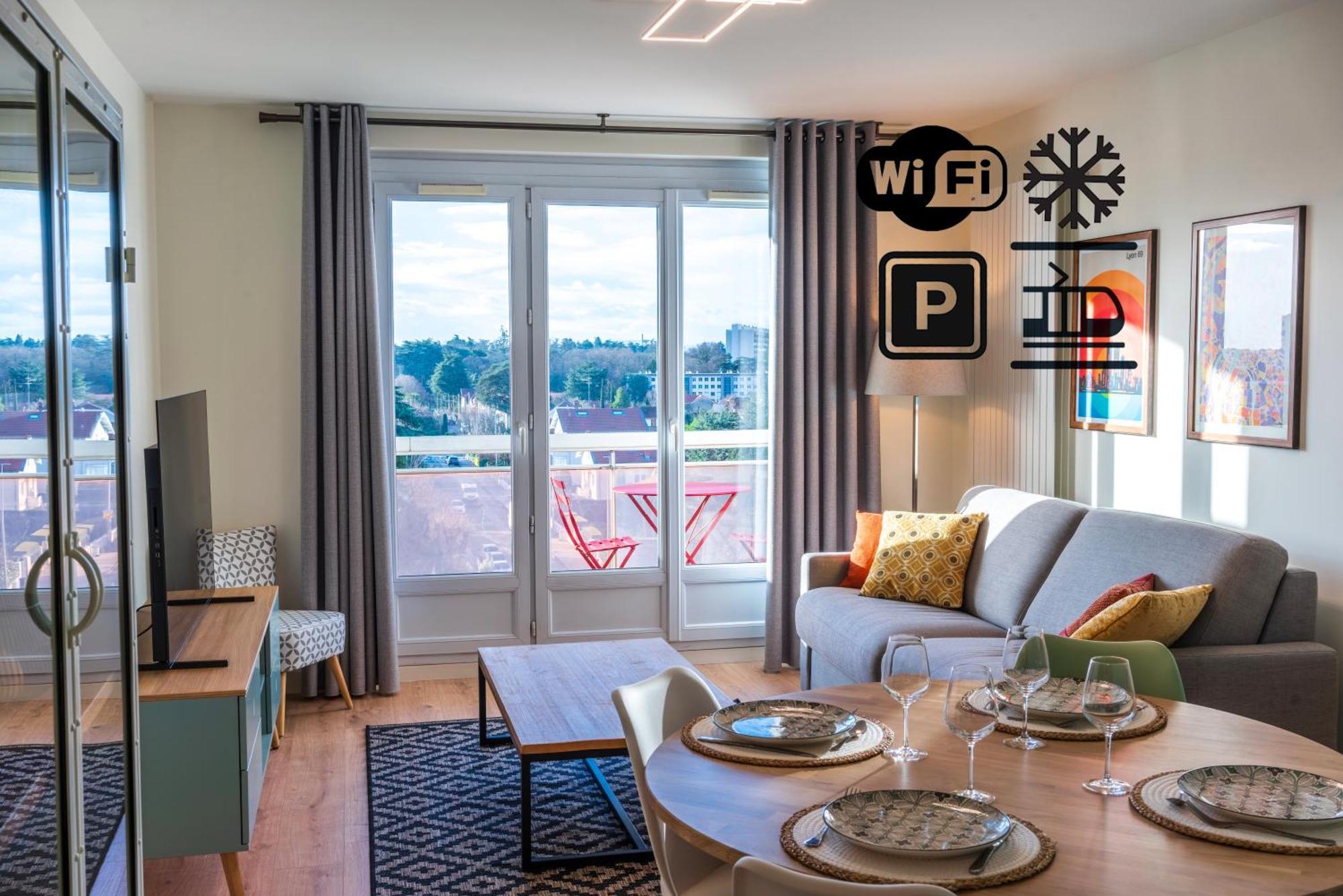 T2 De Standing Climatise Avec Parking Prive, Tram T2 T5, Hopitaux Est Appartement Bron Buitenkant foto